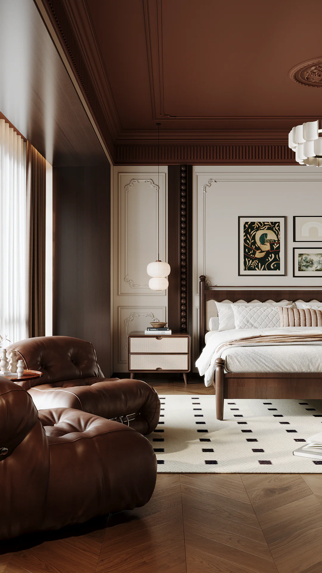French Style Bedroom — dressing threshold