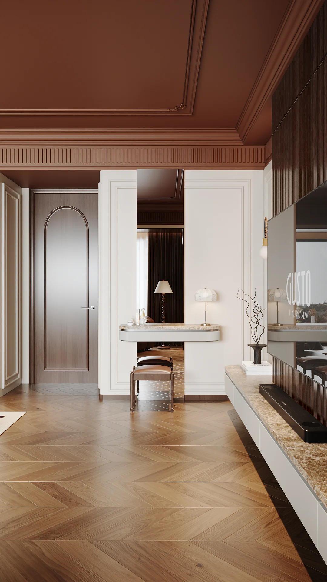 French Style Bedroom — linen and indirect light